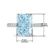 S925 Silver Rectangular Light Ice Blue Zircon High-carbon Diamond Good Quality Ice Cut Rings for Women Fine Jewelry