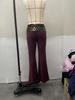 Pantalon de yoga évasé à taille moyenne patchwork imprimé léopard pour femme