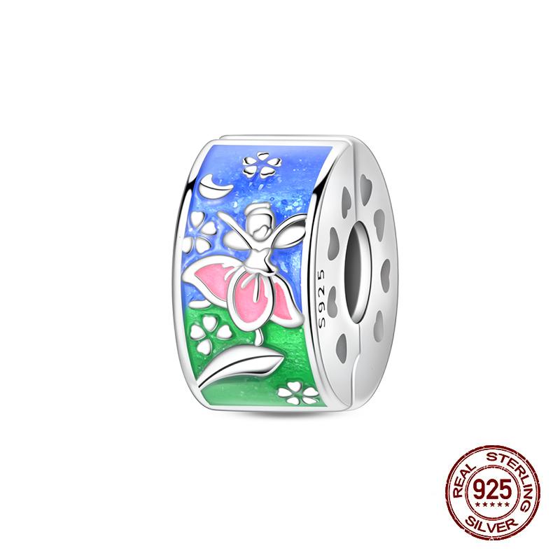 Original Charms Fixed Clamp Beads Copper Flower Fairy Beads Elf Pendant Fit Necklace Bracelet Women Jewelry Gifts