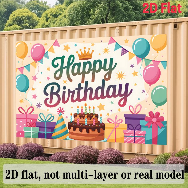 Party Backdrop Flat Text Hanging Event Photo Background Birthday Party Decor