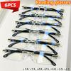 6 Pairs Frameless Square Reading Glasses Blue Light Blocking Computer Goggles Portable for Men Women