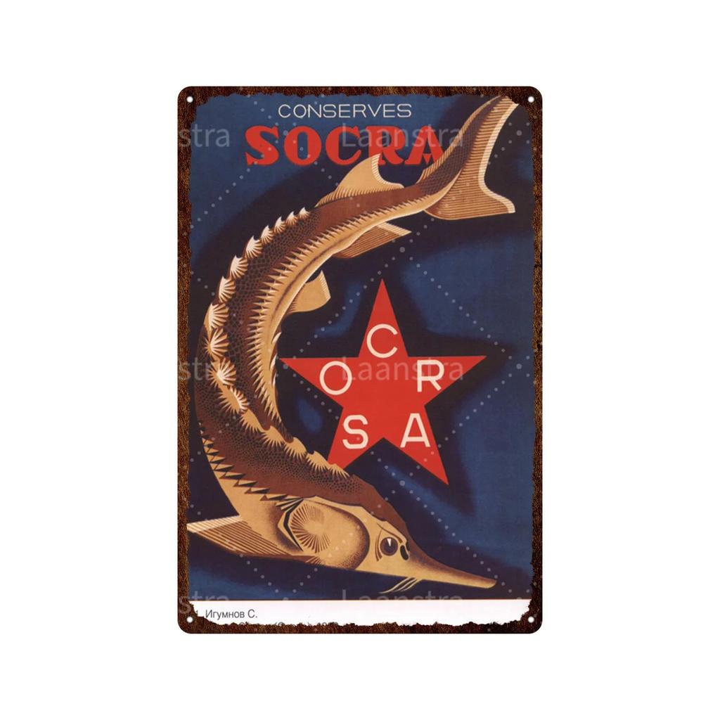 Vintage Animal Various Fish Metal Plate Wall Decor Tin Signs Art Posters Plaque Man Cave Bar Club Decoration Iron Painting