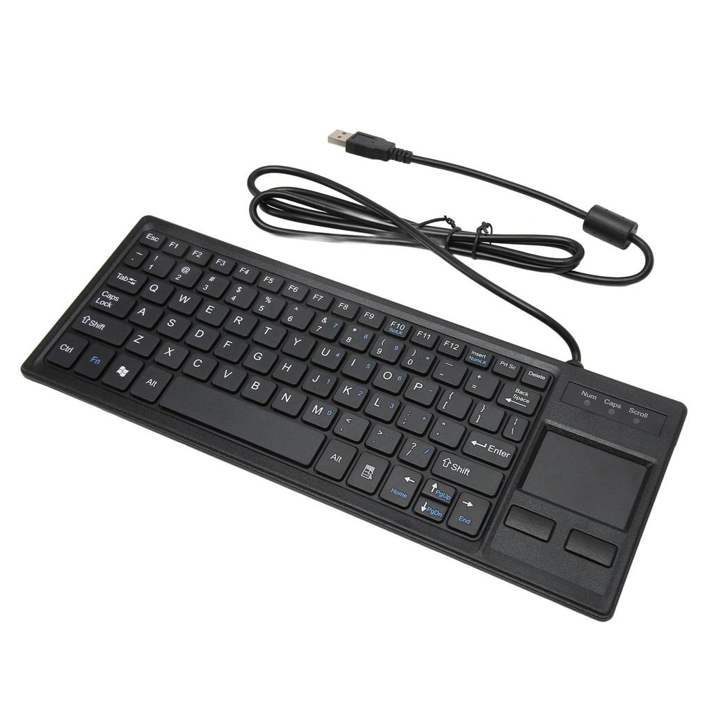 Akozon K 800 Keyboard with Touchpad, Wired, Ultra-Thin, Mini, Compact, with HUB Function, Thin USB Trackpad Combo