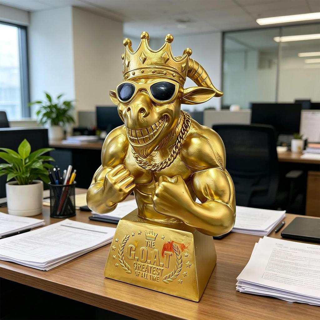 Goat Award Muscle Goat Football Player Award Humorous Desk Figurine for Players Winners Athletes Captains League Home Apartment