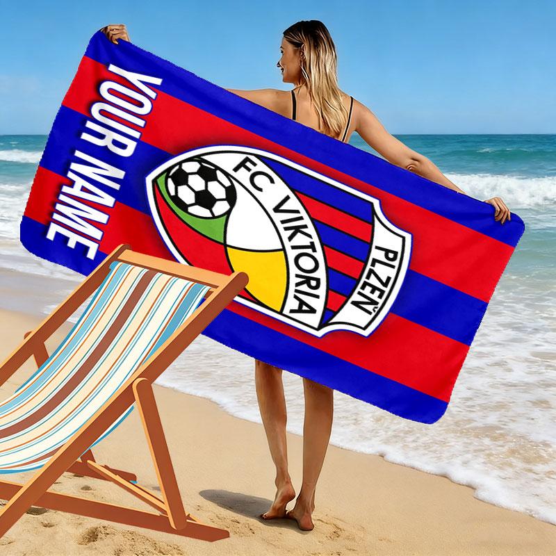 Custom Viktoria Plze Print Beach Towel, Large Soft Quick Dry Towel for Beach Camping Swimming