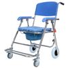 Folding Commode Chair with Wheels, 3-in-1 Shower and Toilet Chair for Elderly, Portable Design