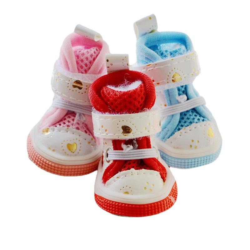 Pet Dog Cat Shoes Dog Shoes Breathable Spring and Summer Cute Mesh Soft-soled Shoes Dog Shoes for Small Dogs