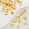 10/15/20/50/100pcs 18K Gold Plated Wave Flower Bead Caps Bracelet Necklace Crafts Round Bead Cap DIY Jewelry Making Accessories