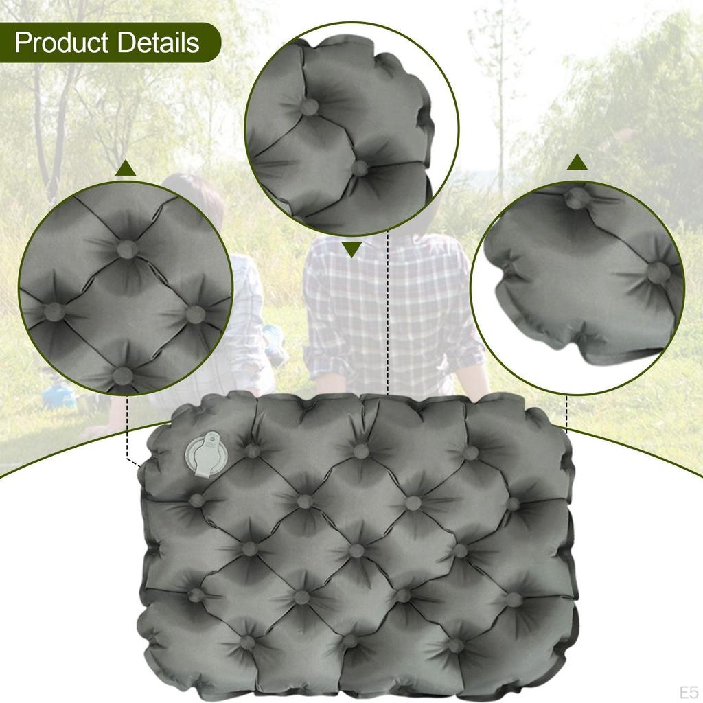 Inflatable Seat Cushion Air Sitting Pad Foldable Support Mat for Airplane Outdoor