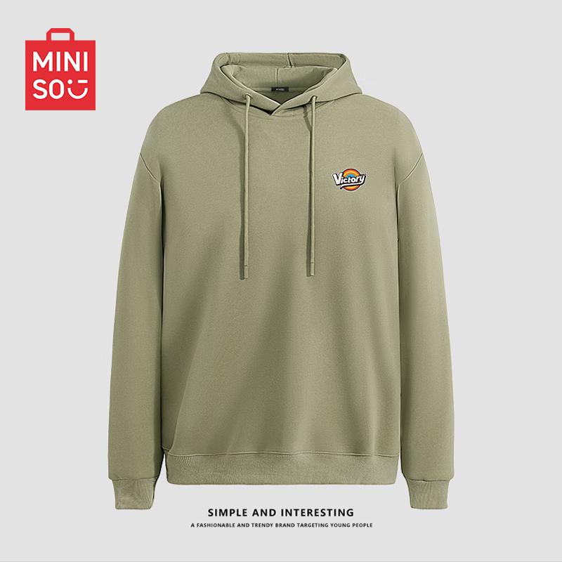 MINISO Herren Casual Locker Geschnittenes Kapuzensweatshirt