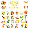 56 Colorful Hand-Painted Wind Cute Graffiti Stickers Animals Okay Oil Painting Wind Fun Creative Children'S Stickers
