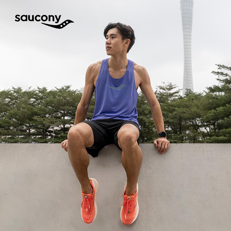 SAUCONY Tempus 1 Stability Support Lightweight Low-Top Running Shoes Unisex Running Shoes White Orange S20720-400