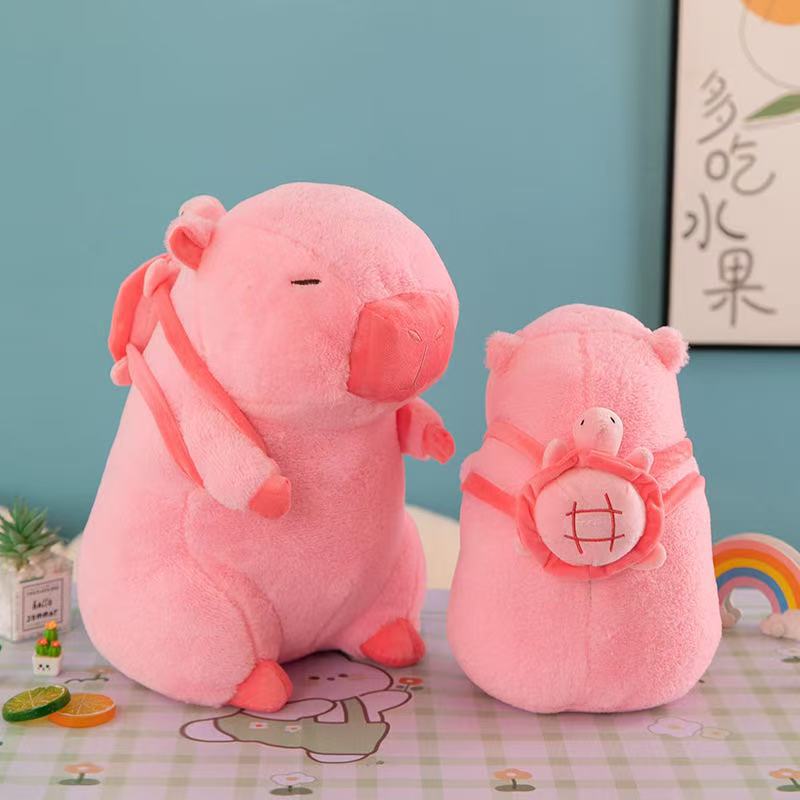 Boutique 8-inch Hat Kapibara Plush Toy Backpack Toast Milk Tea Capybara Doll Grab Machine Doll