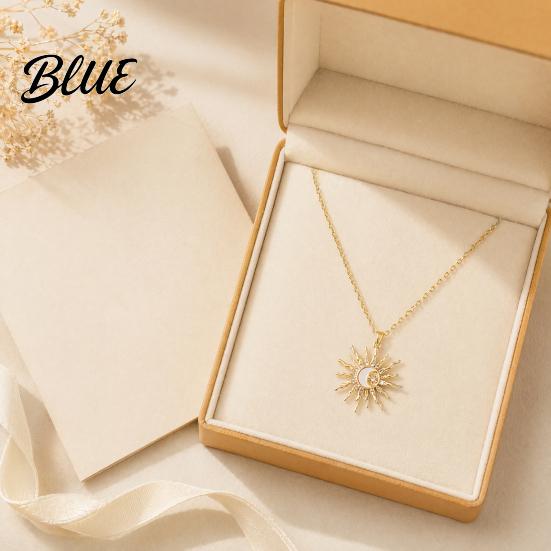 Wear-resistant Necklace Gold Plated Sun for Women Moon Temperament Enhancing