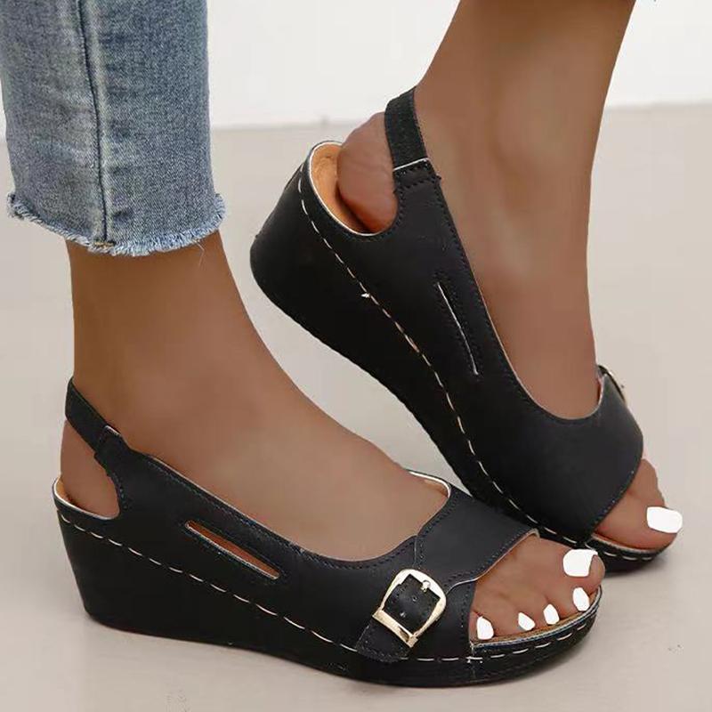 Fashion Women Sandals Pointed Toe Heels Sandals For Summer Shoes Women Soft Bottom Wedge Sandalias Mujer Slip On Summer Footwear Female