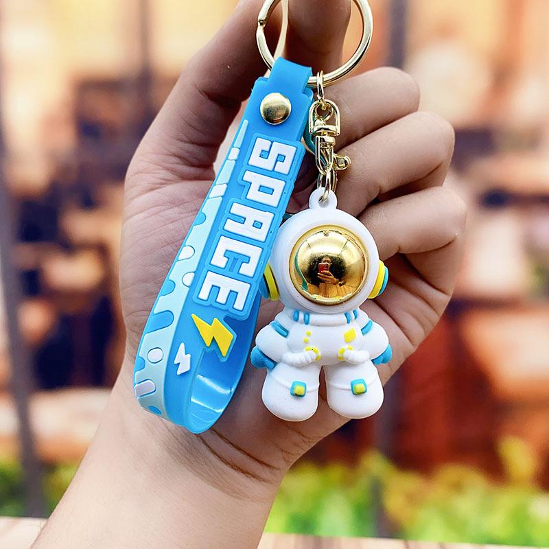 Cartoon Colorful Astronaut Keychain Pendant Ins Couple Car Schoolbag Pendant Doll Silicone Pendant