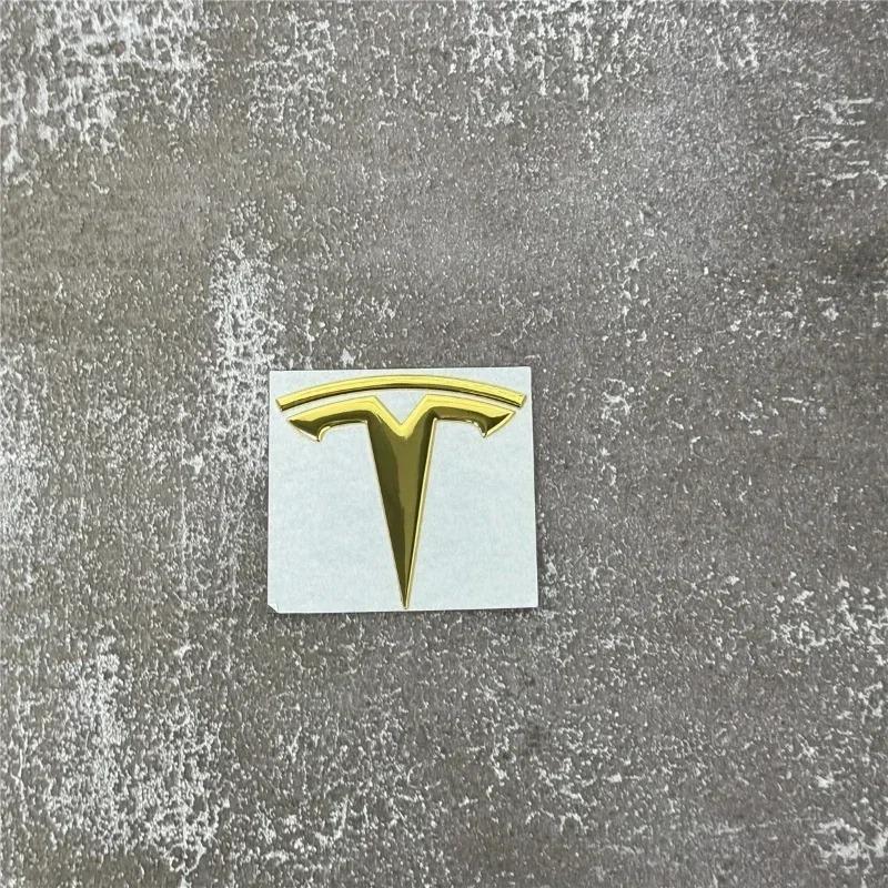 EPYFH1 Front Bumper or Rear Trunk Logo for Tesla Replacement Kit Model 3/Y - Metal Blackened Logo Emblem Car Exterior Decoration Parts
