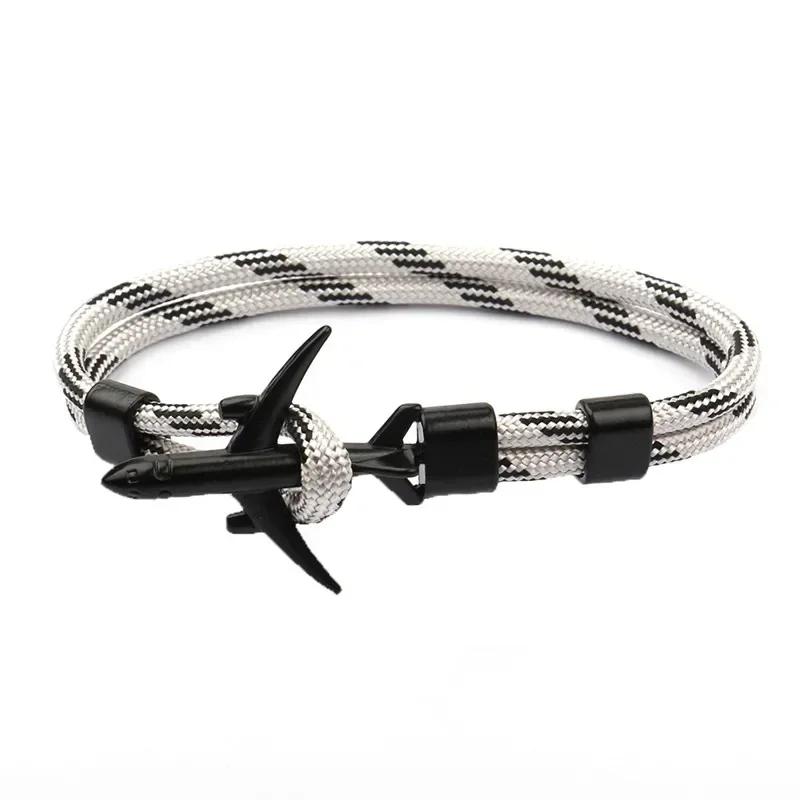 Summer Hot Boeing Airplane Anchor Bracelet Men Nylon Rope Chain Charm Bracelets For Women Survival Aviation Style Sport Bracelet