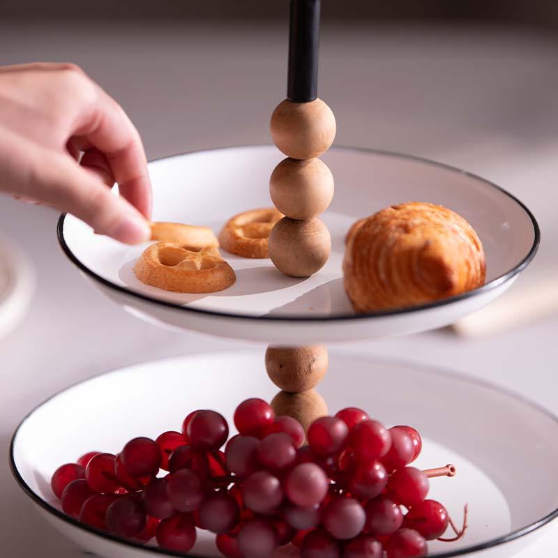 French Double-Layer Romantic Fruit Tray: Elegant Snack & Storage Bowl for Spring Festivals & Entryways