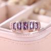 Luxury Female Purple Zircon Stone Ring Trendy Rose Gold Color Engagement Rings For Women Cute Wedding  Gift