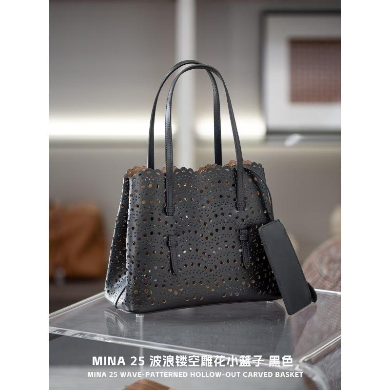 Niche sunflower wave hollow laser engraved cowhide vegetable basket genuine leather women's handbag single shoulder crossbody small bag holder