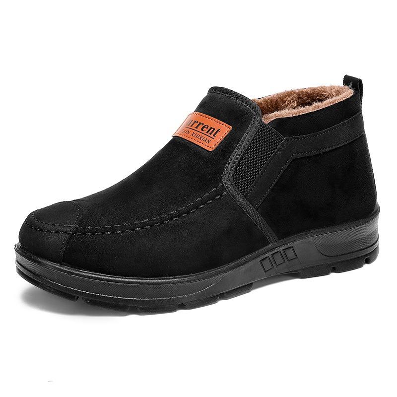 Men's New Winter Snow Boots, Fleece Lined Warm Cotton Boots, Comfortable Shoes for Middle-Aged and Elderly Men