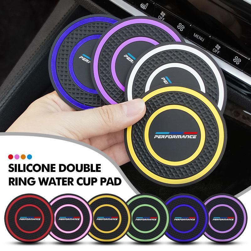 For BMW 2pcs Car Silicone Coaster Water Cup Anti-slip Pad Accessories 1 3 5 Series X1 X3 X4 X5 X7 G20 G38 F20 F39 F48 E46