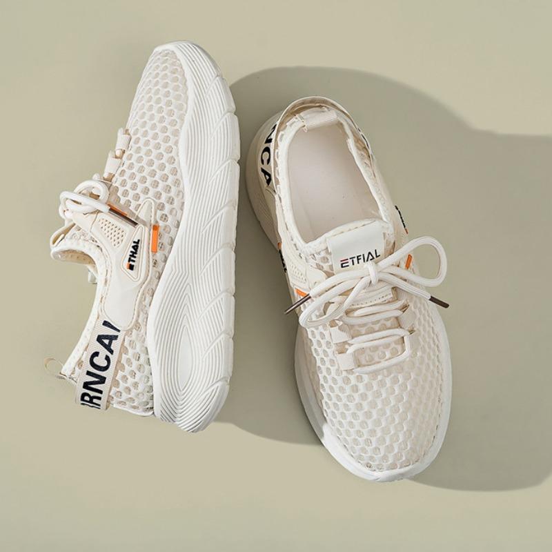 Women's Mesh Hole Shoes Breathable Thick Sole Versatile Sports Shoes Student Casual Running Shoes
