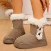 New Winter Thick Bottom Large Women'S Snow Boots With Thick Velvet For Warmth Women'S Cotton Shoes Women'S Boots