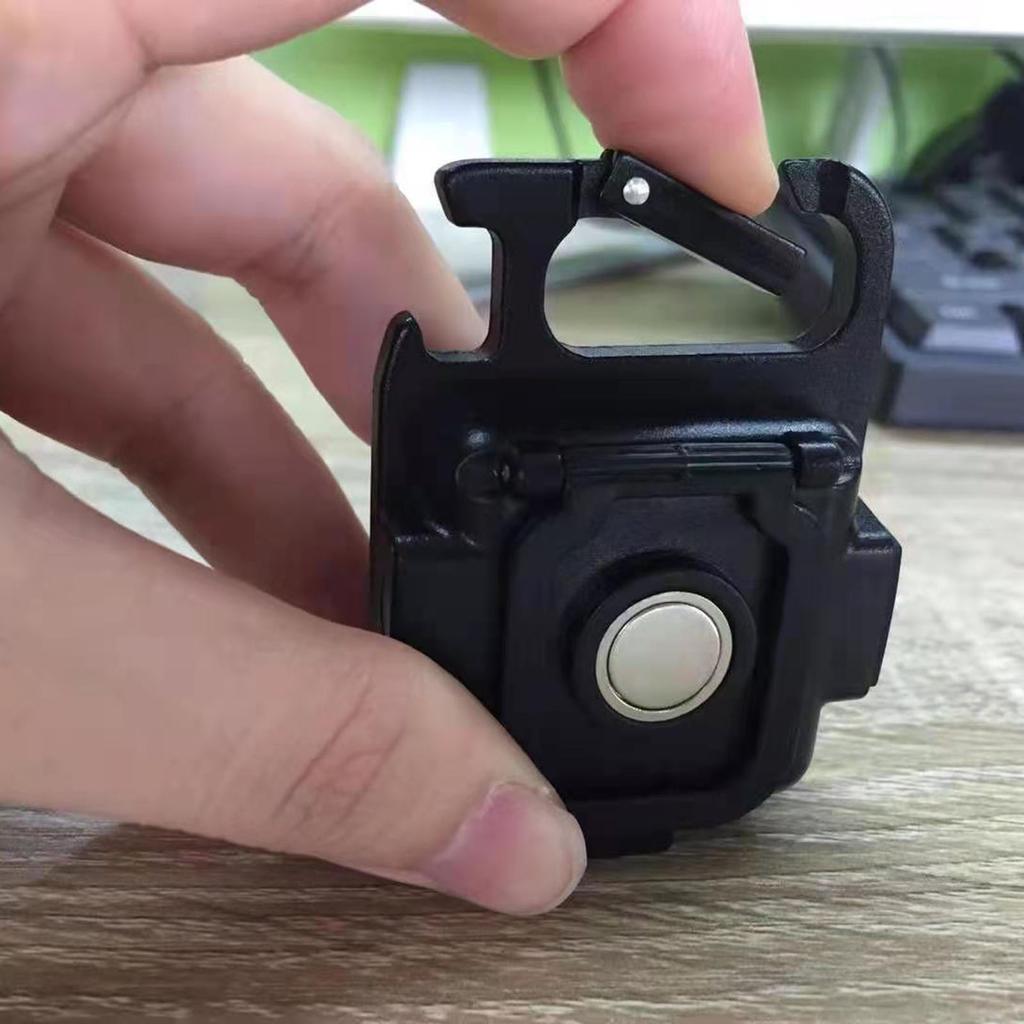 Mini COB Working Light High Brightness Portable Strong Magnetic USB Charging Foldable LED Keychain Flashlight