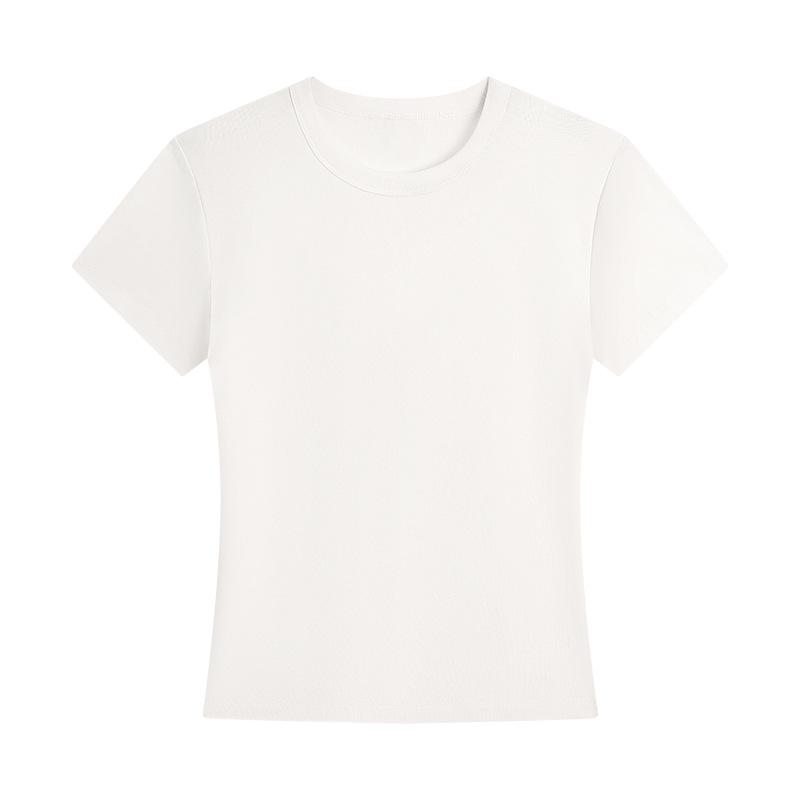 

Women s Straight Shoulder Slim Fit T-Shirt - Short Sleeve, Versatile Summer Top M (47.5-52.5 kg)