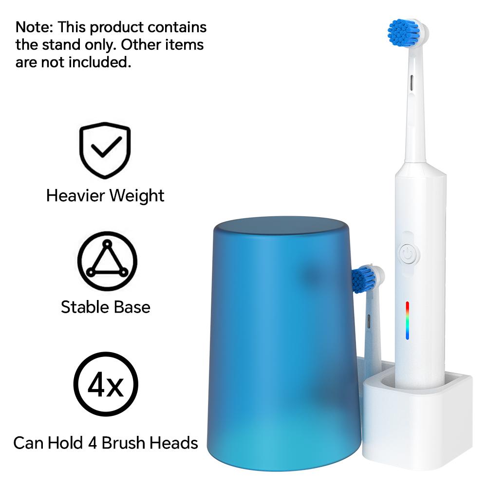 Self Adhesive Toothbrush Organizer & 4 Brush Heads Dustproof Protective Covers Set, Compatible with Oral B Electric Toothbrushes