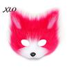 Soft Plush Fox Mask Cosplay Mask, Fluffy Tail, Costumes Props, Fuzzy Animal Set for Costume Party Anime Convention And Role Play Accessories