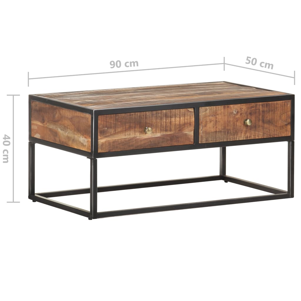 Coffee Table 90x50x40 Cm Rough Acacia Wood