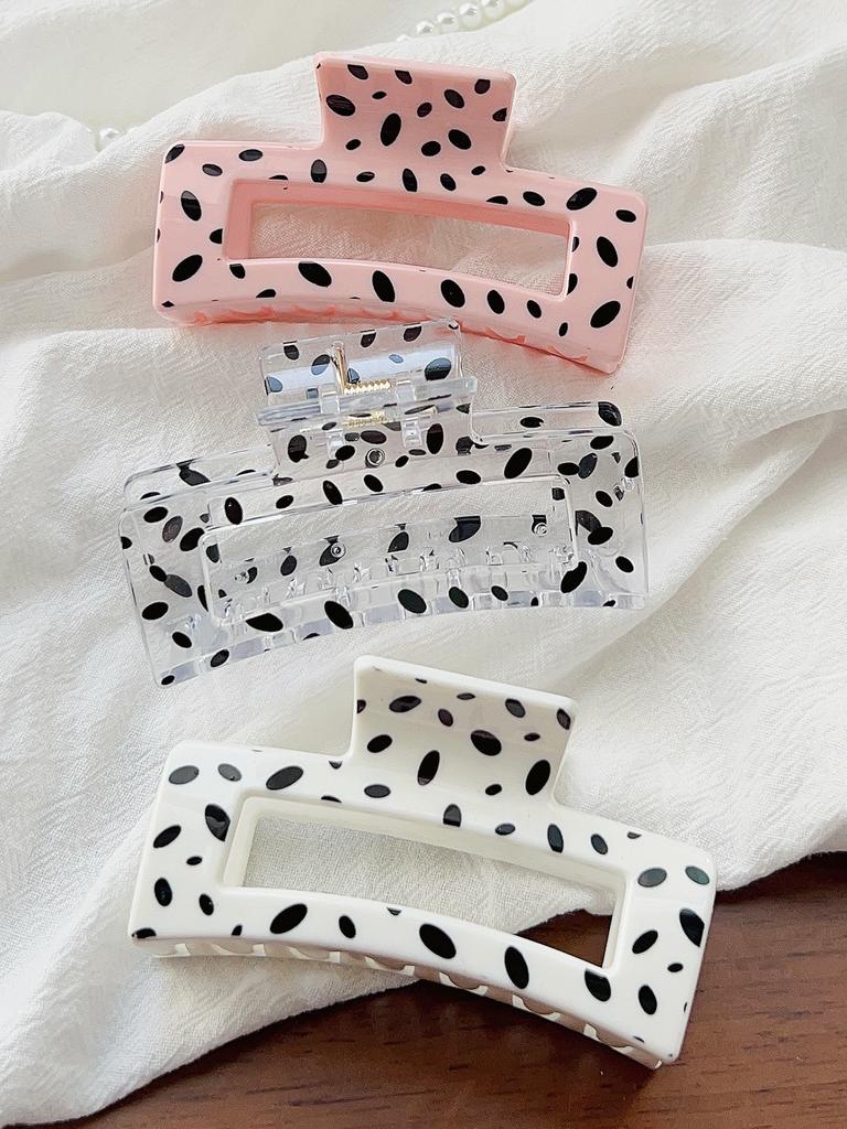 3 Stück Mode Neue Damen Druck Haarklammer Robuste Bunte Kunststoff Haarspangen 3,4 Zoll Haarspangen Krabbe Haarnadel Haarschmuck Geschenk