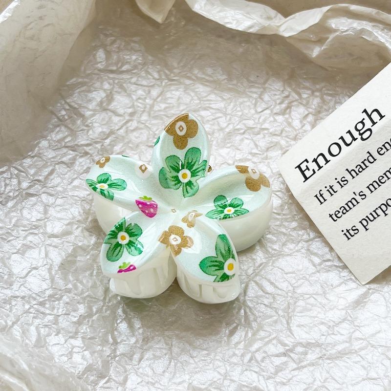 Romantic Frangipani Hair Clips with Printed Hairpins and Flower Hairpins for The Back of The Head