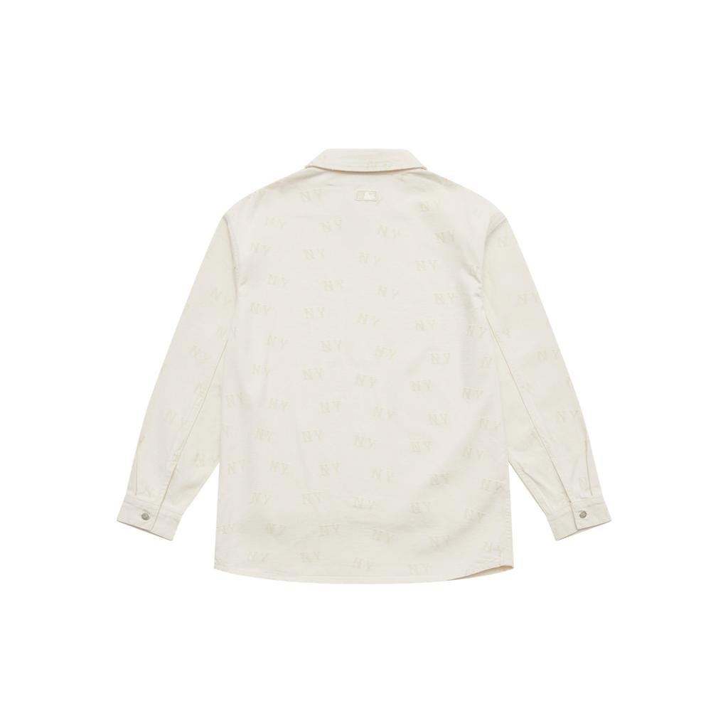 New MLB MONOGRAM Collection New York Yankees SS25 Long-Sleeved Shirts Unisex Deep Ivory 3ADRM0151-50CRD