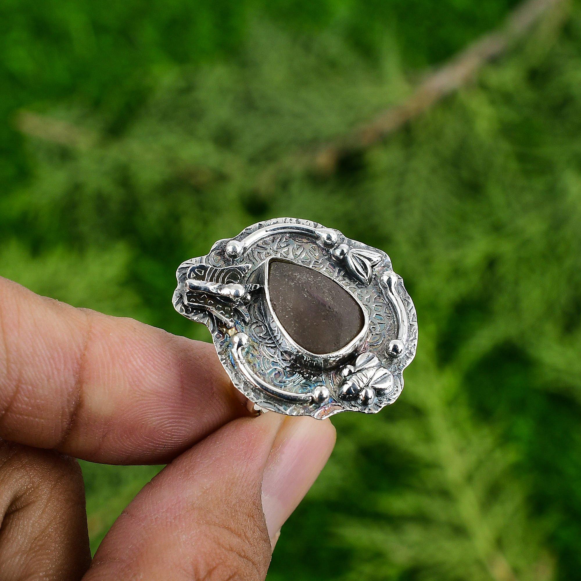 

Подарок для нее Серебро 925 пробы Натуральный Аметрин Необработанный Штабелируемое Регулируемое Кольцо Adjustable