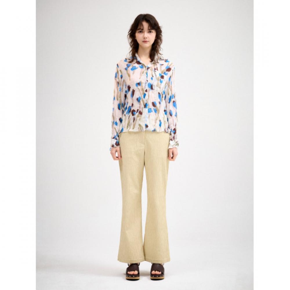 Lapli Tulip Pattern Wrinkle Blouse Lpbls325001