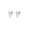 High-End Japanese & Korean Zircon Bow Stud Earrings for Women - Fashionable, Niche Design