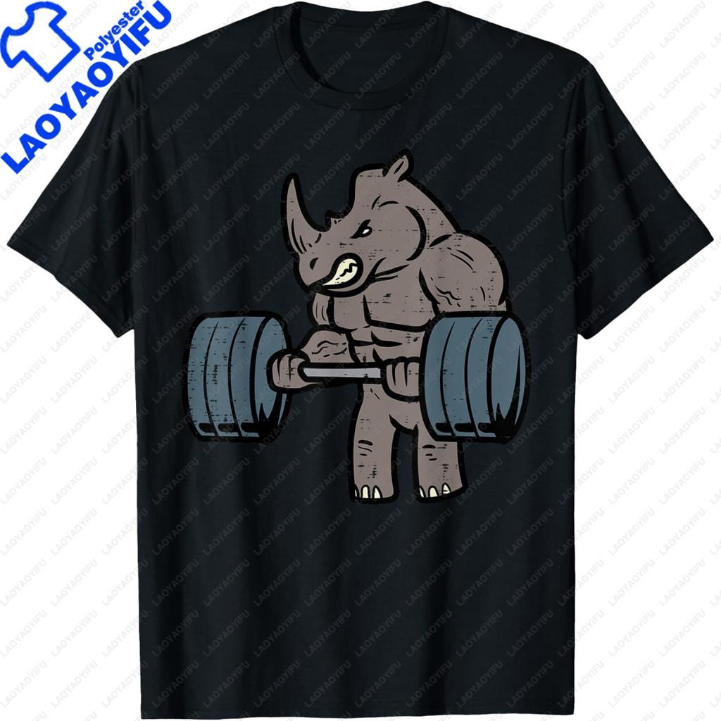 Workout Rhino Deadlift Funny Gym Fitness Exercise Unisex Unisex Tshirt Y2k Kawayi Individuality Printed Tshirt