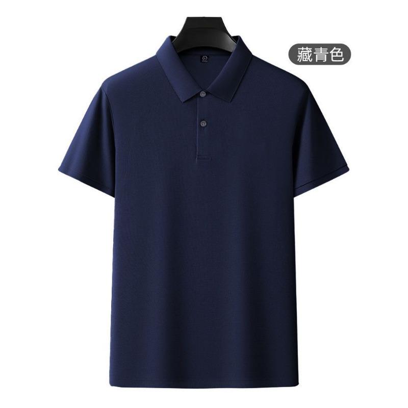 

Summer Mens 100 Percent Combed Cotton Polo Shirt Short Sleeve Solid Top M темно-синього кольору
