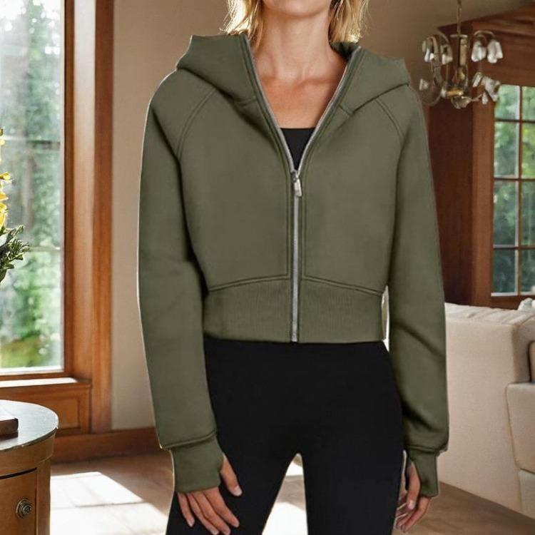 New Fashion Women Loose Zipper Hoodie Jacket Long Sleeve Autumn Outerwear