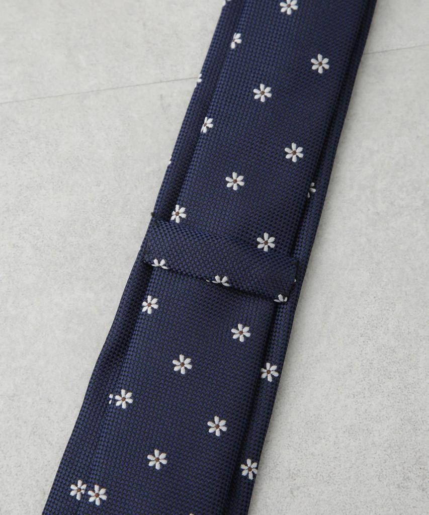 [Nano Universe] Kyoto Nishijin Washable Flower Motif Tie for Men, Size F 120, Navy, 668-5242201