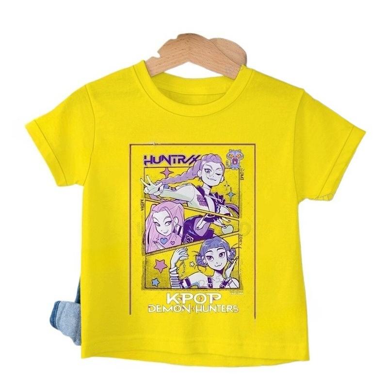 Baby Girl Boy Clothes KPop Demon Hunters Cartoon Print Cool Kids Tee Harajuku Top Movie Fans Gift Summer Tshirt Tops