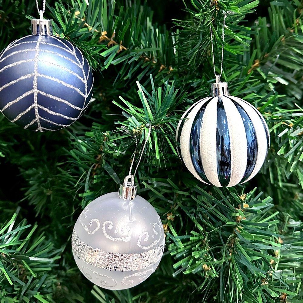 24Pcs/Box Plastic Christmas Colored Balls Electroplated Christmas Decorations  New Year Gift