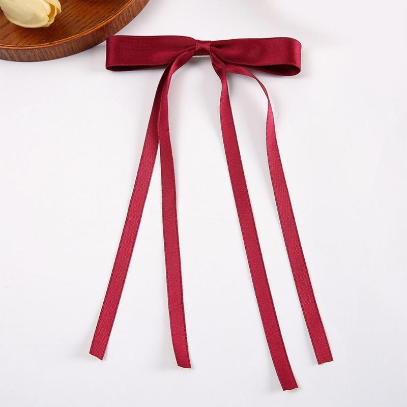 10PCS Soft Polyester Hair Barrettes Double Ribbon Bows Design Nonslip Duckbills Clip For Daily Use And Sports