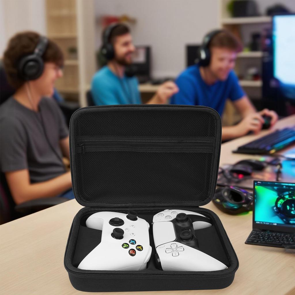 Geekria Controller Travel Storage Case for Sony PS5 DualShock Xbox Series and 8BitDo Pro 2 with Internal Mesh Pocket for Hard and Charging Cable