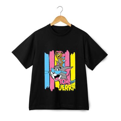 Tom und Jerry Cartoon Grafik T-Shirt - Alle Besetzungen Gruppe Streetwear Retro T-Shirt
