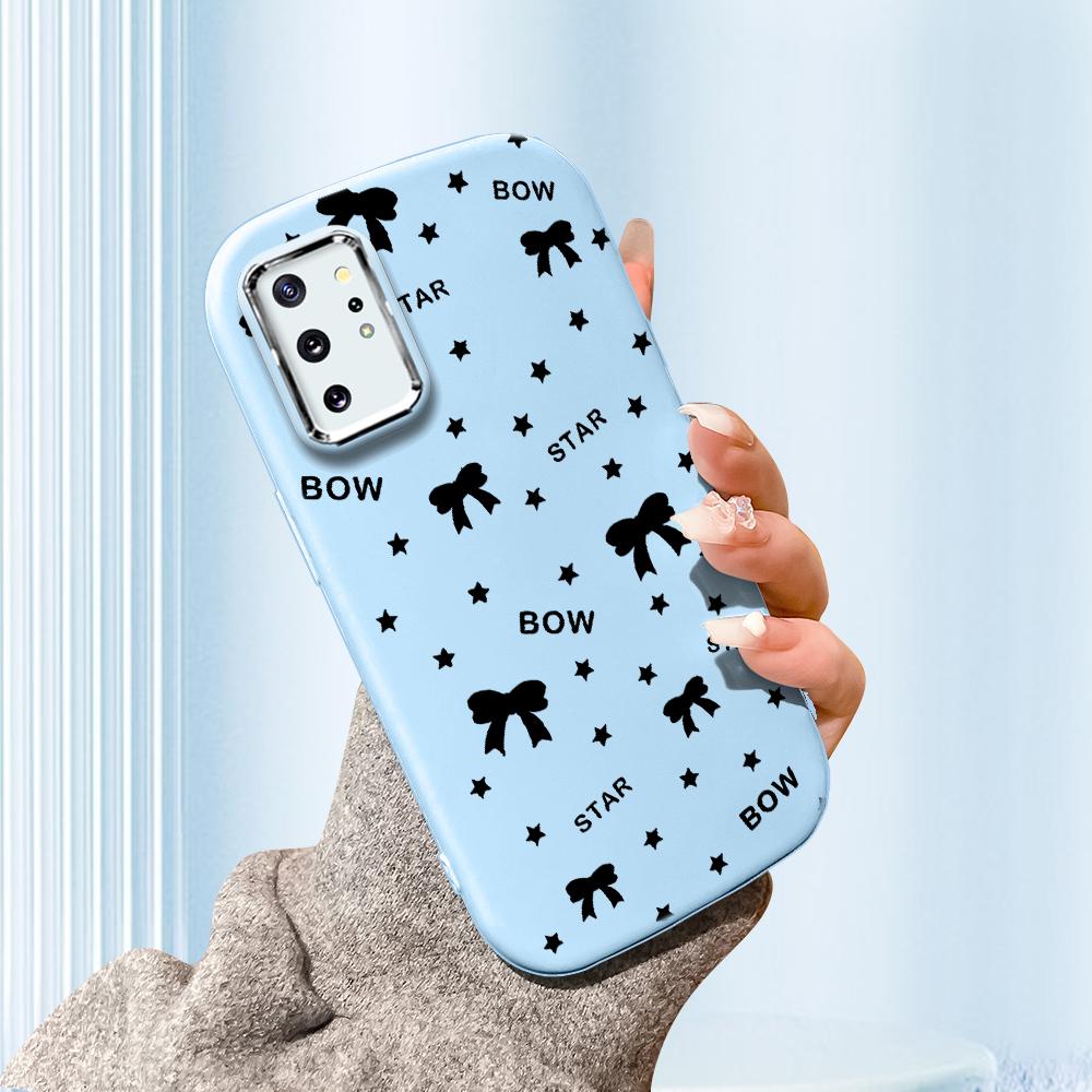 Custodia per telefono antiurto con lente in tinta unita con bordo argento Custodia morbida in TPU liquido in silicone per Xiaomi Redmi Samsung